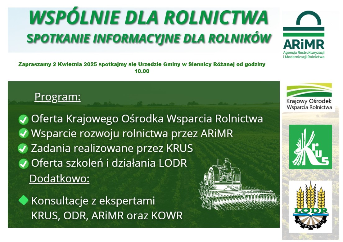 Wspólnie dla rolnictwa - plakat informacyjny