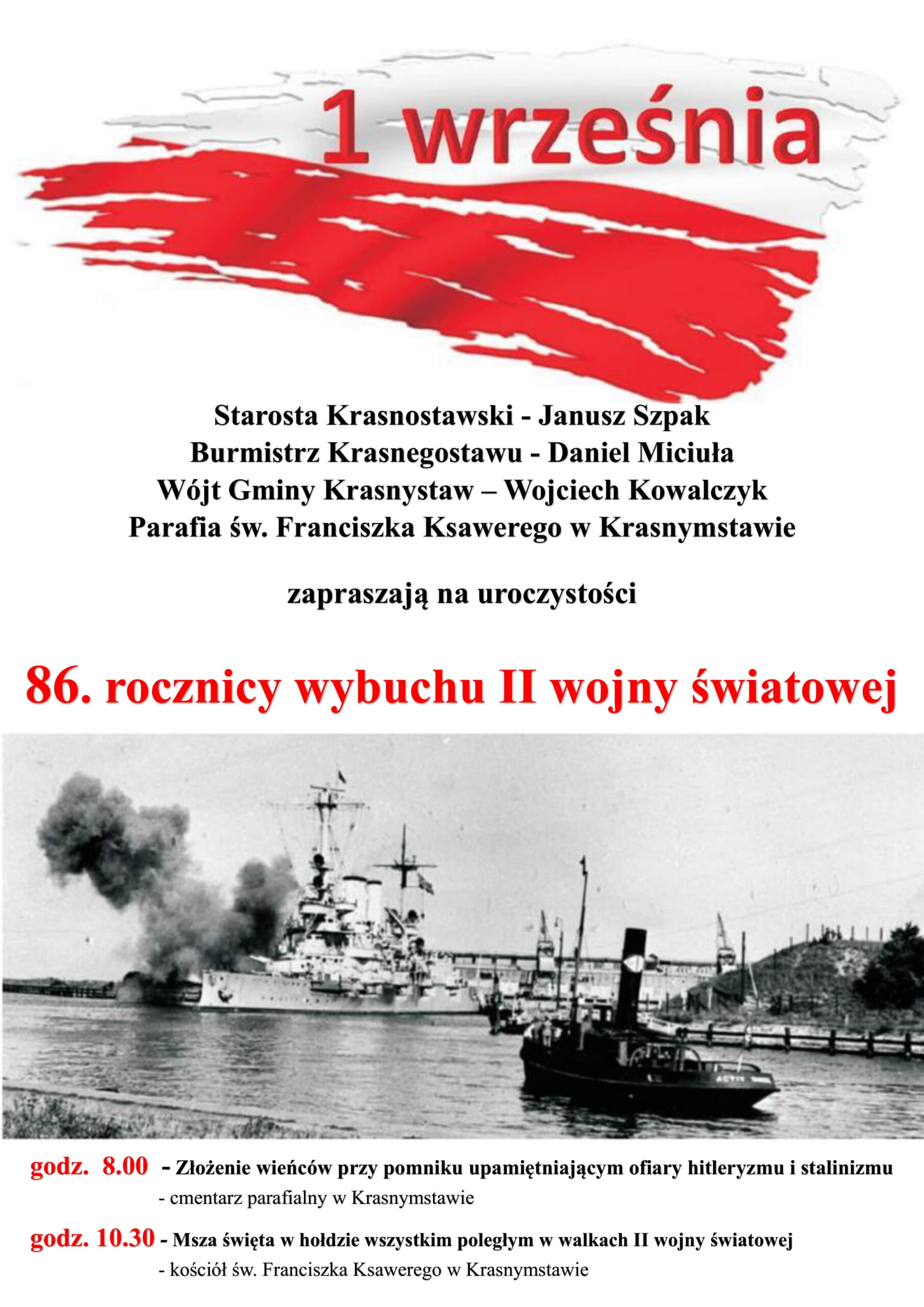 Uroczystości 86 rocznicy wybuchu II wojny światowej