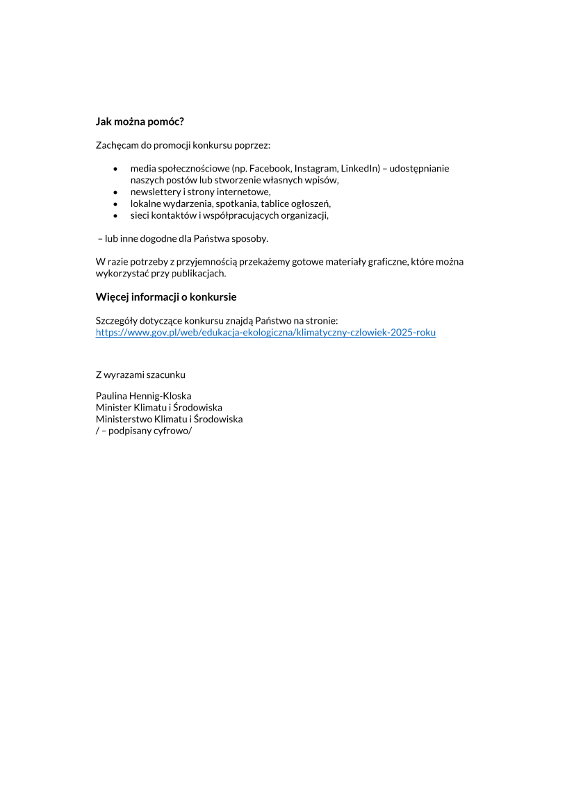 Konkurs Klimatyczny Człowiek Roku 2025