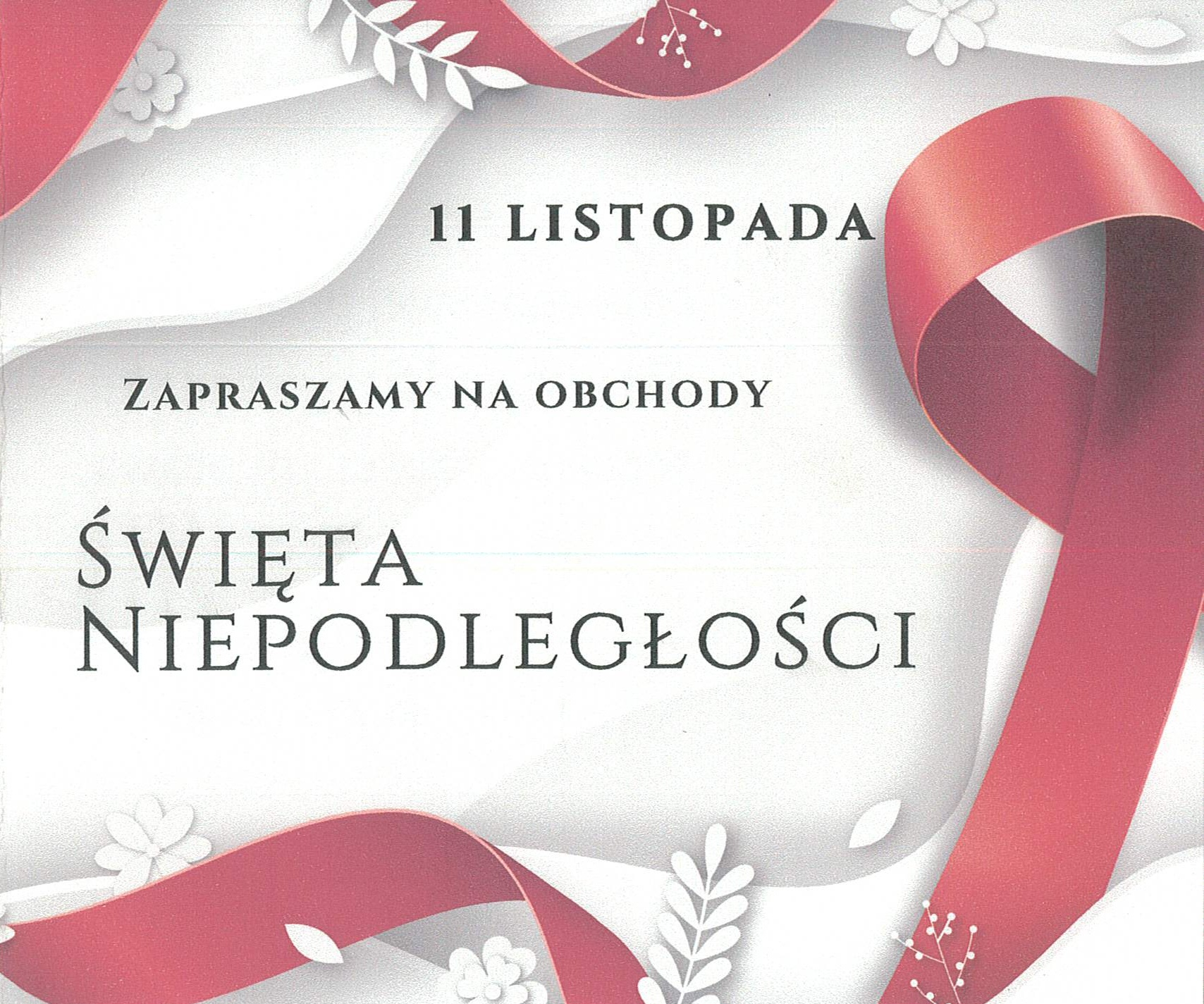Kartka z zaproszeniem na obchody święta niepodległości