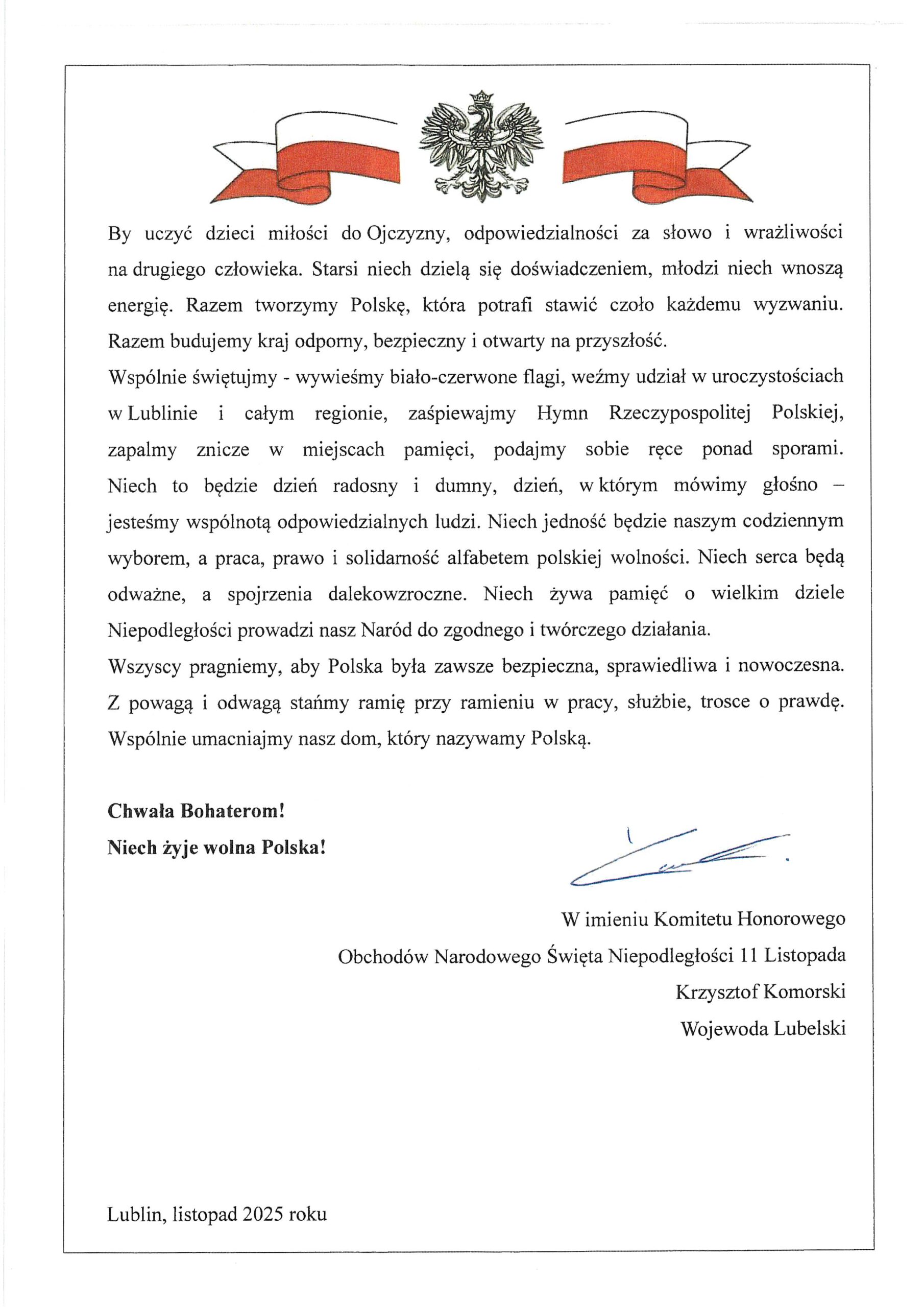 Odezwa Komitetu Honorowego